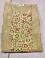 Premium Garhwal Cotton Unstitched Suit Set with Moti Work Top, Multicolor Zari Work Dupatta and Tapeta Bottom Elegant Ethnic Wear - Image 3