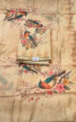 Tissue Cotton Unstitched Suit Set with Bird Print Dupatta and Tapeta Bottom Elegant Ethnic Wear for Festive and Casual Use - Image 2