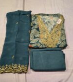 Maslin Silk Unstitched Suit Set with Embroidered Dupatta & Tapeta Bottom | Elegant Ethnic Wear for Festive & Party Use - Image 2