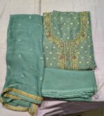 Premium Tissue Silk Suit Set with Chiffon Dupatta & Tapeta Bottom | Elegant Party & Festive Ethnic Wear - Image 2