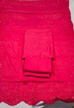 Premium Malkha Silk Mukaish Work Suit Set with Matching Dupatta & Cotton Bottom | Elegant Festive & Traditional Wear - Image 2