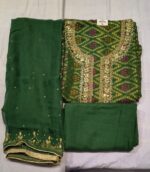 Premium Khadi Georgette Suit Set with Chiffon Moti Work Dupatta & Tapeta Bottom | Elegant Ethnic Wear for Festive & Traditional Use - Image 3