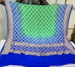 Premium Kaddi Georgette Bandhej Dupatta | Traditional Tie-Dye Dupatta with Rich Golden Zari Border for Festive & Ethnic Wear - Image 2