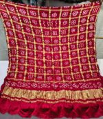 Premium Gaji Silk Gharchola Dupatta | Traditional Bandhej Printed Dupatta with Rich Golden Border for Festive & Wedding Wear - Image 2