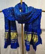 Premium Gaji Silk Gharchola Dupatta | Traditional Bandhej Printed Dupatta with Rich Golden Border for Festive & Wedding Wear - Image 3