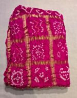 Premium Gaji Silk Gharchola Dupatta | Traditional Bandhej Printed Dupatta with Rich Golden Border for Festive & Wedding Wear