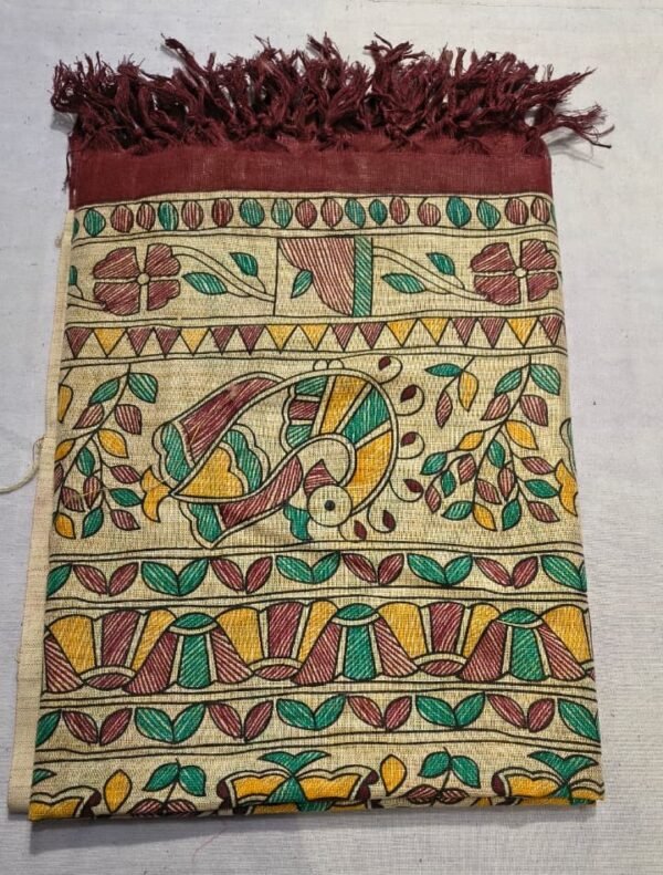 Handloom Cotton Madhubani Printed Dupatta