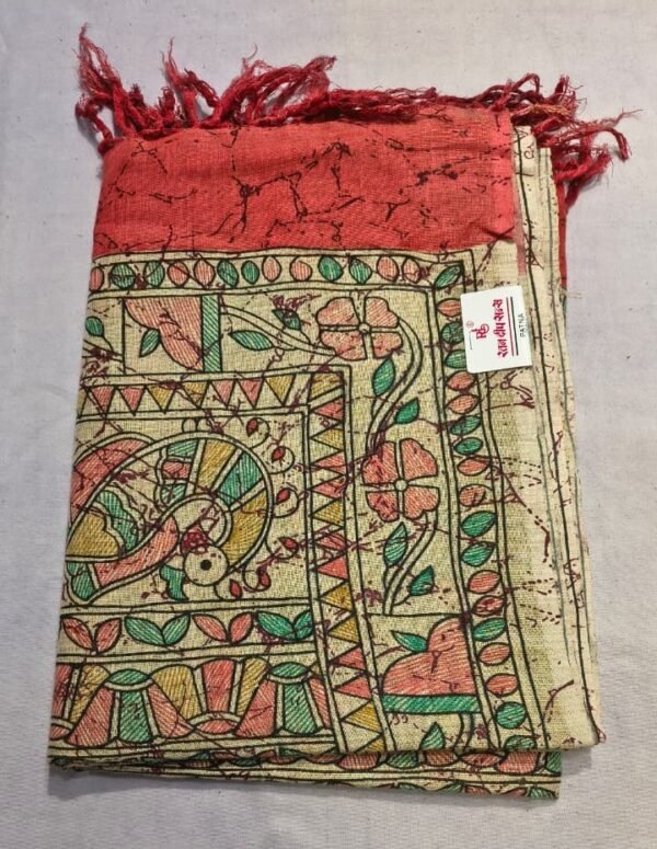 Handloom Cotton Madhubani Printed Dupatta