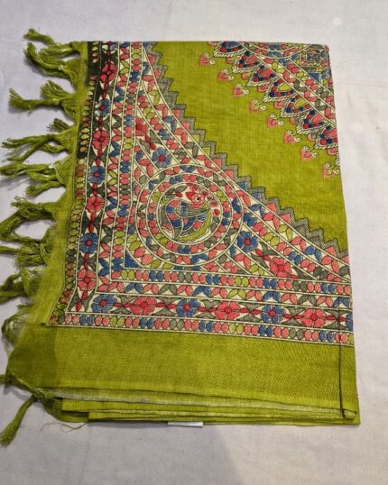 Handloom Cotton Madhubani Printed Dupatta