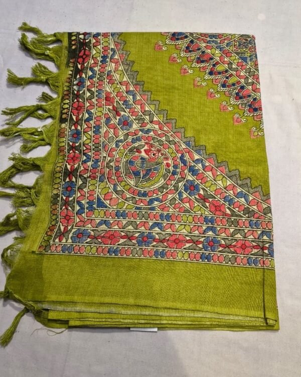 Handloom Cotton Madhubani Printed Dupatta