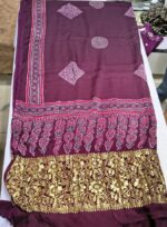Premium Modal Silk Zari Work Aanchal Dupatta | Designer Printed Dupatta with Golden Border for Ethnic & Festive Wear - Image 3