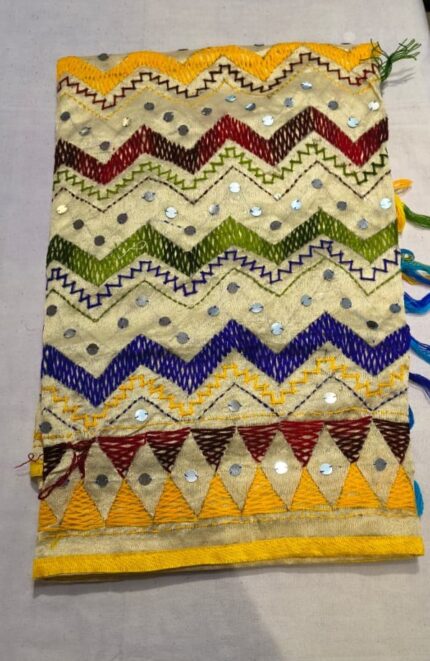 Cotton Chundari Phulkari Work Dupatta