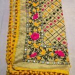 Cotton Chundari Phulkari Work Dupatta