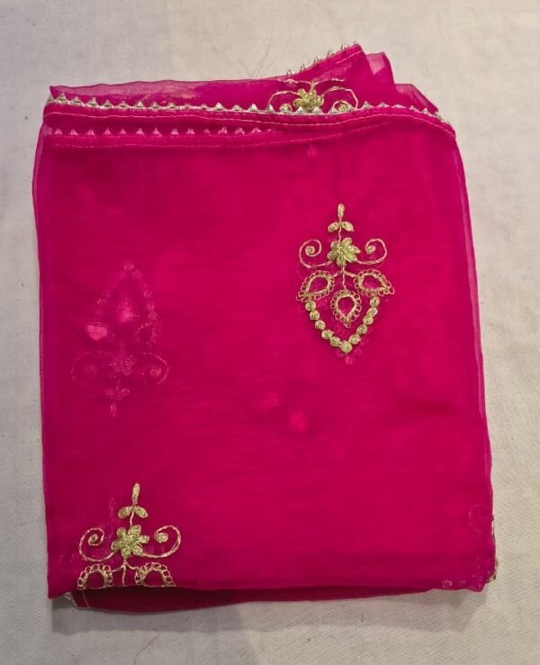 Premium Organza Gota Patti Dupatta | Elegant Yellow Embroidered Dupatta for Suit, Kurti & Festive Wear