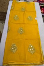 Premium Organza Gota Patti Dupatta | Elegant Yellow Embroidered Dupatta for Suit, Kurti & Festive Wear - Image 3