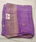 Premium Dola Silk Zari Work Dupatta | Elegant Lavender Purple Ethnic Dupatta for Suit, Kurti & Festive Wear - Image 5