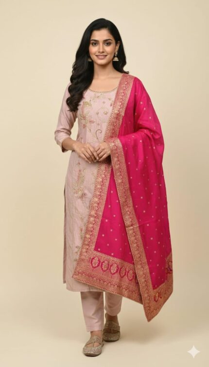 Chanderi Gota Patti Suit Set