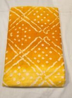 Premium Bandhani Cotton Unstitched Suit Set with Traditional Bandhej Printed Cotton Top, Matching Bandhani Cotton Dupatta and Solid Cotton Bottom Ethnic Wear - Image 2