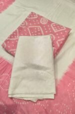 Premium Bandhani Cotton Unstitched Suit Set with Traditional Bandhej Printed Cotton Top, Matching Bandhani Cotton Dupatta and Solid Cotton Bottom Ethnic Wear - Image 2