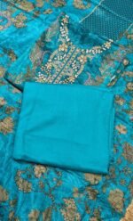 Premium Cotton Unstitched Suit Set with Printed Cotton Top, Matching Cotton Dupatta and Plain Cotton Bottom Elegant Ethnic Wear - Image 2
