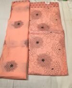 Premium All Cotton Unstitched Suit Set with Floral Printed Cotton Top, Soft Chiffon Dupatta and Solid Cotton Bottom Elegant Ethnic Wear - Image 2