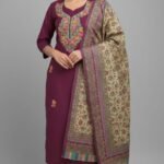 Premium 2 Piece Kashmiri Embroidery Woolen Suit with Heavy Kashmiri Thread Work Warm Winter Ethnic Wear
