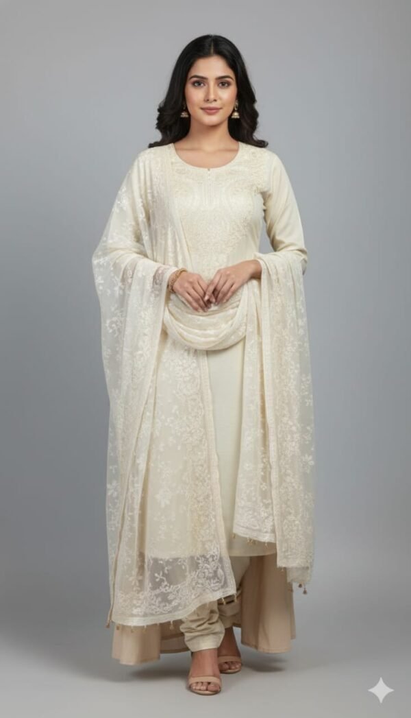 Premium 2 Piece Kashmiri Embroidery Woolen Suit with Heavy Kashmiri Thread Work Warm Winter Ethnic Wear