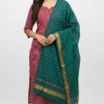 Premium Bandhani Cotton Unstitched Suit Set with Bandhani Cotton Dupatta and Bandhani Cotton Bottom | Elegant Ethnic Wear for Daily & Festive Use