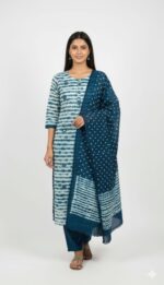 Shibori Cotton Unstitched Suit