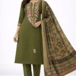 Premium 2 Piece Kashmiri Embroidery Woolen Suit with Heavy Kashmiri Thread Work Warm Winter Ethnic Wear