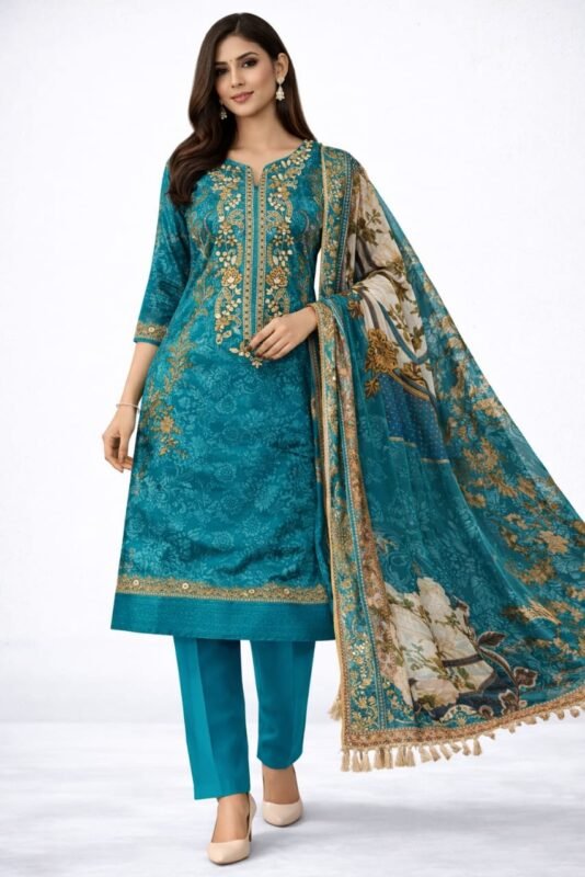Organza Unstitched Suit Set