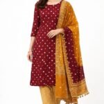 Bandhani Cotton Unstitched Suit