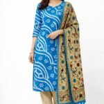 Bandhani Cotton Unstitched Suit