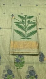 Premium Jamdani Cotton Unstitched Suit Set with Woven Jamdani Cotton Top and Matching Jamdani Cotton Dupatta Elegant Ethnic Wear - Image 2