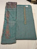 Premium Maslin Cotton Unstitched Suit Set with Embroidered Maslin Cotton Top, Printed Maslin Cotton Dupatta and Tapeta Bottom Elegant Ethnic Wear - Image 3