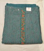 Premium Maslin Cotton Unstitched Suit Set with Embroidered Maslin Cotton Top, Printed Maslin Cotton Dupatta and Tapeta Bottom Elegant Ethnic Wear - Image 4