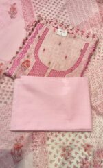 Premium Linen Cotton Unstitched Suit Set with Printed Chiffon Dupatta and Plain Cotton Bottom Elegant Ethnic Wear for Festive and Casual Use - Image 2