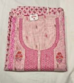 Premium Linen Cotton Unstitched Suit Set with Printed Chiffon Dupatta and Plain Cotton Bottom Elegant Ethnic Wear for Festive and Casual Use - Image 4