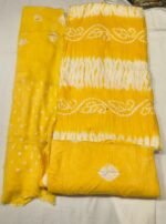 Premium Bandhani Cotton Unstitched Suit Set with Traditional Bandhej Printed Cotton Top, Matching Bandhani Cotton Dupatta and Solid Cotton Bottom Ethnic Wear - Image 3