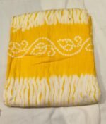 Premium Bandhani Cotton Unstitched Suit Set with Traditional Bandhej Printed Cotton Top, Matching Bandhani Cotton Dupatta and Solid Cotton Bottom Ethnic Wear - Image 2