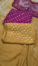 Premium Bandhani Cotton Unstitched Suit Set with Bandhani Cotton Dupatta and Bandhani Cotton Bottom | Elegant Ethnic Wear for Daily & Festive Use - Image 3