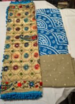 Premium Bandhani Cotton Unstitched Suit Set with Phulkari Work Dupatta and Bandhani Cotton Bottom Elegant Ethnic Wear for Festive and Casual Use - Image 3
