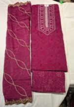 Premium Malkha Silk Unstitched Suit Set with Organza Dupatta and Cotton Bottom Elegant Ethnic Wear for Festive and Party Use - Image 3