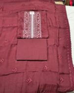 Premium Malkha Silk Unstitched Suit Set with Organza Dupatta and Cotton Bottom Elegant Ethnic Wear for Festive and Party Use - Image 4