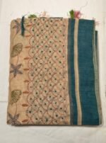Mul Cotton Phulkari Work Saree with Hand Embroidery, Striped Pallu and Tassel Detailing Lightweight Ethnic Wear - Image 2