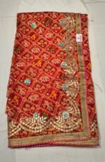 Premium Cotton Kota Gota Patti Saree with Traditional Bandhani Print, Elegant Gota Border and Festive Ethnic Appeal - Image 4