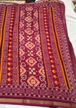 Premium Maslin Cotton Printed Saree with Traditional Ikat Pattern Border, Soft Lightweight Fabric and Elegant Ethnic Appeal - Image 3