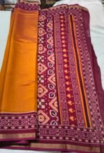 Premium Maslin Cotton Printed Saree with Traditional Ikat Pattern Border, Soft Lightweight Fabric and Elegant Ethnic Appeal - Image 4