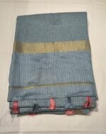 Premium Tassar Cotton Printed Saree with Floral Motifs, Elegant Border and Tassel Pallu Lightweight Ethnic Wear - Image 2