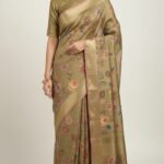 Premium Tassar Cotton Printed Saree with Floral Motifs, Elegant Border and Tassel Pallu Lightweight Ethnic Wear